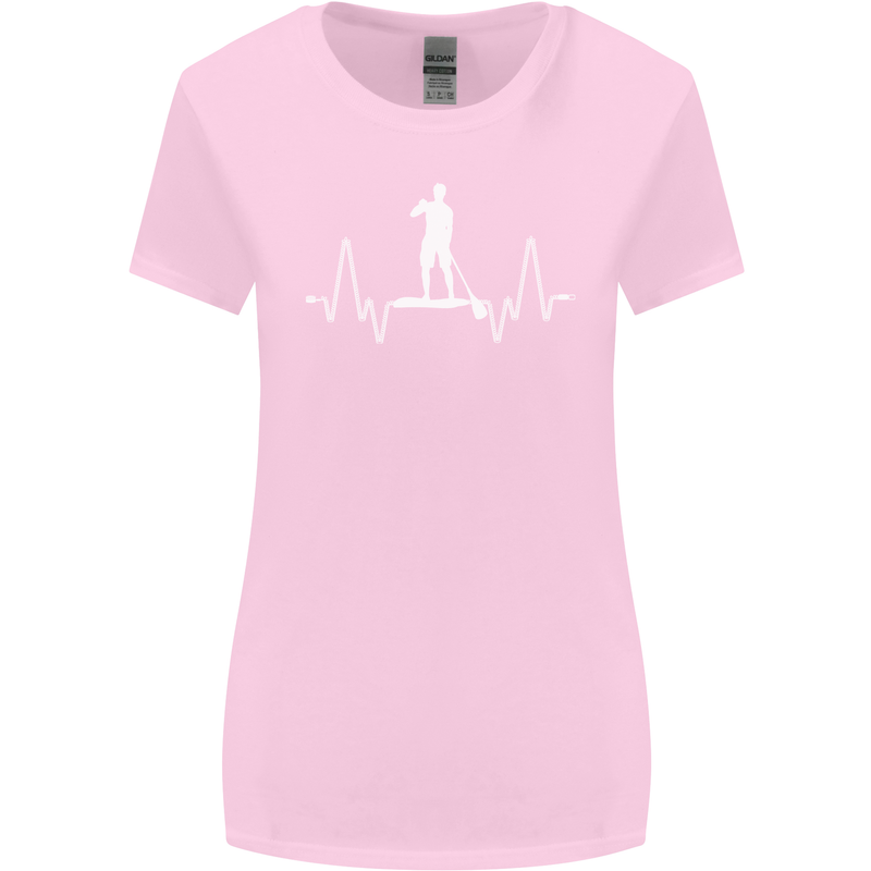 Paddleboard Pulse Paddle Boarding ECG Womens Wider Cut T-Shirt Light Pink