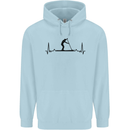 Paddleboarding ECG Paddleboard Pulse Childrens Kids Hoodie Light Blue