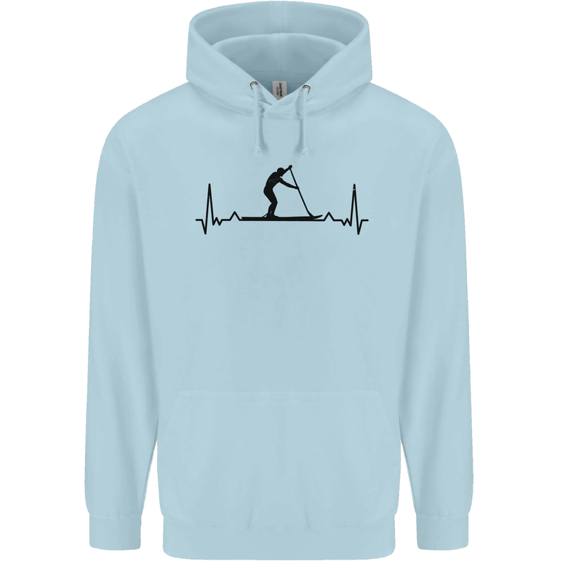 Paddleboarding ECG Paddleboard Pulse Childrens Kids Hoodie Light Blue