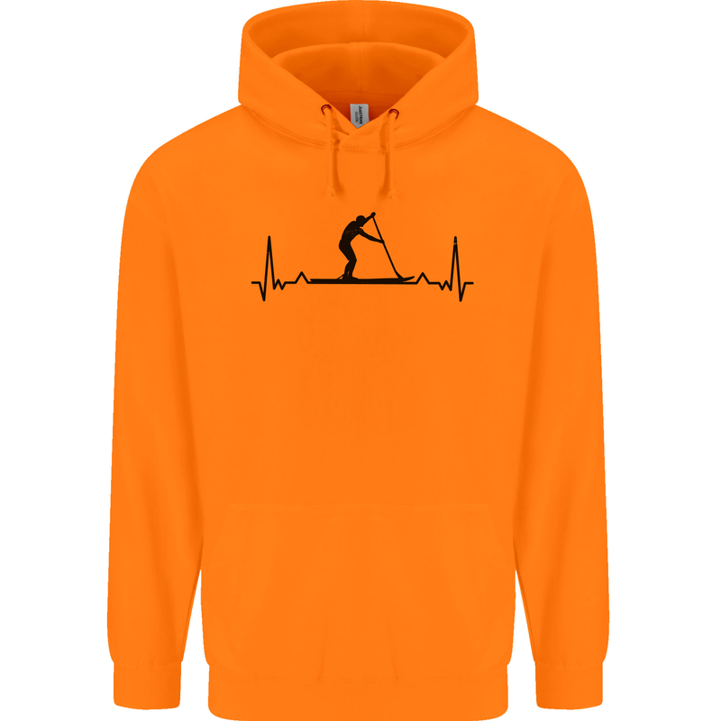 Paddleboarding ECG Paddleboard Pulse Childrens Kids Hoodie Orange