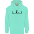 Paddleboarding ECG Paddleboard Pulse Childrens Kids Hoodie Peppermint
