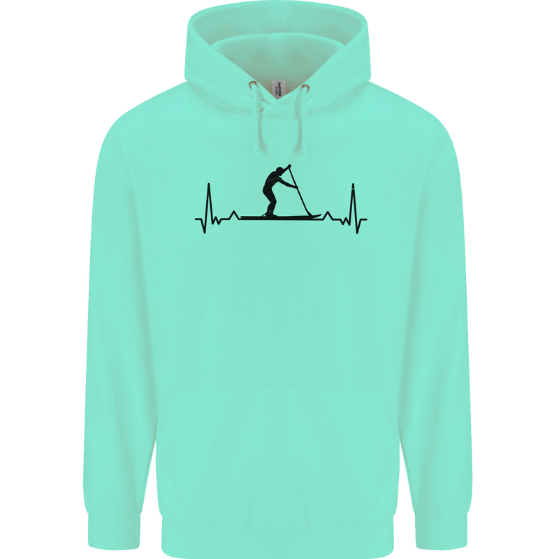 Paddleboarding ECG Paddleboard Pulse Childrens Kids Hoodie Peppermint
