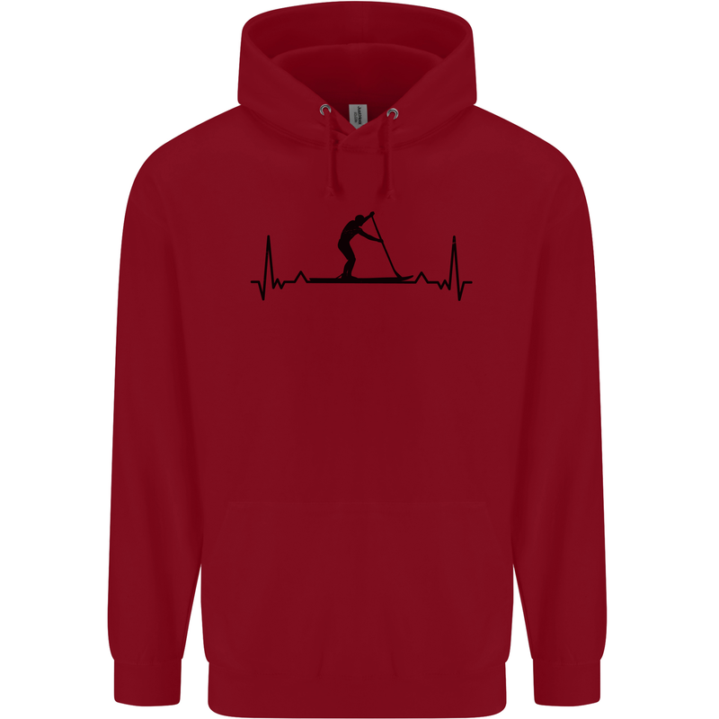 Paddleboarding ECG Paddleboard Pulse Childrens Kids Hoodie Red