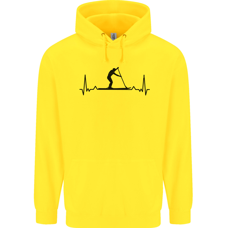 Paddleboarding ECG Paddleboard Pulse Childrens Kids Hoodie Yellow
