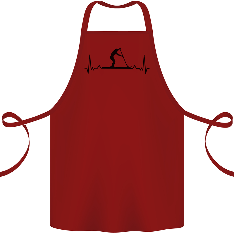 Paddleboarding ECG Paddleboard Pulse Cotton Apron 100% Organic Maroon