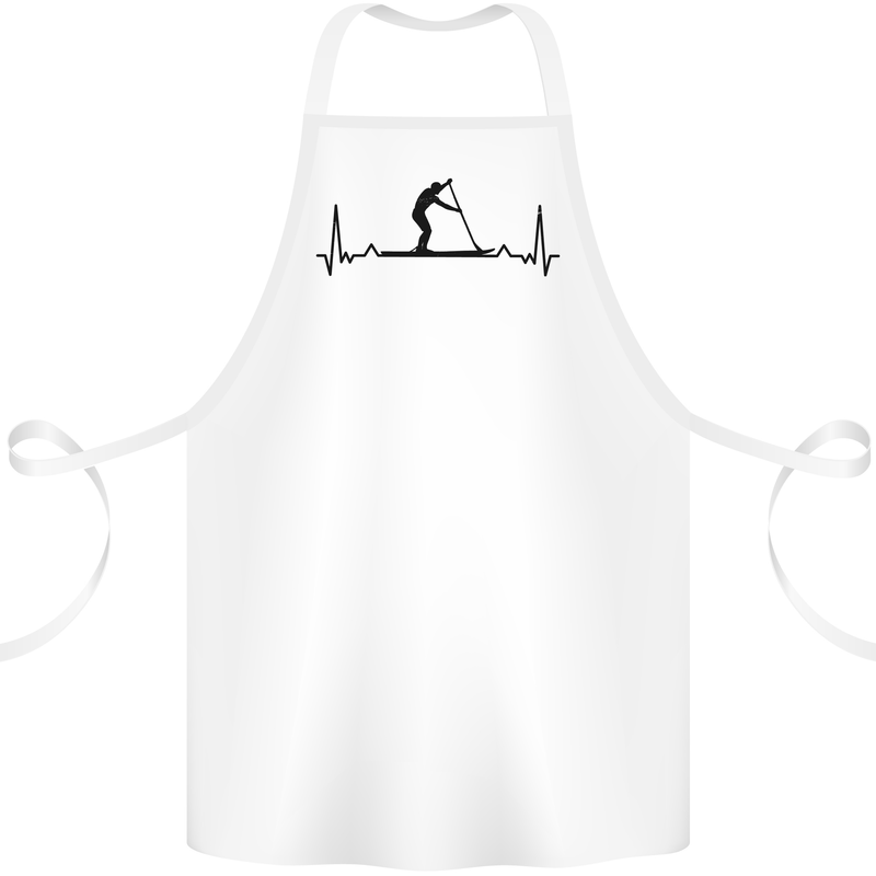 Paddleboarding ECG Paddleboard Pulse Cotton Apron 100% Organic White