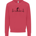 Paddleboarding ECG Paddleboard Pulse Kids Sweatshirt Jumper Heliconia