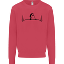 Paddleboarding ECG Paddleboard Pulse Kids Sweatshirt Jumper Heliconia