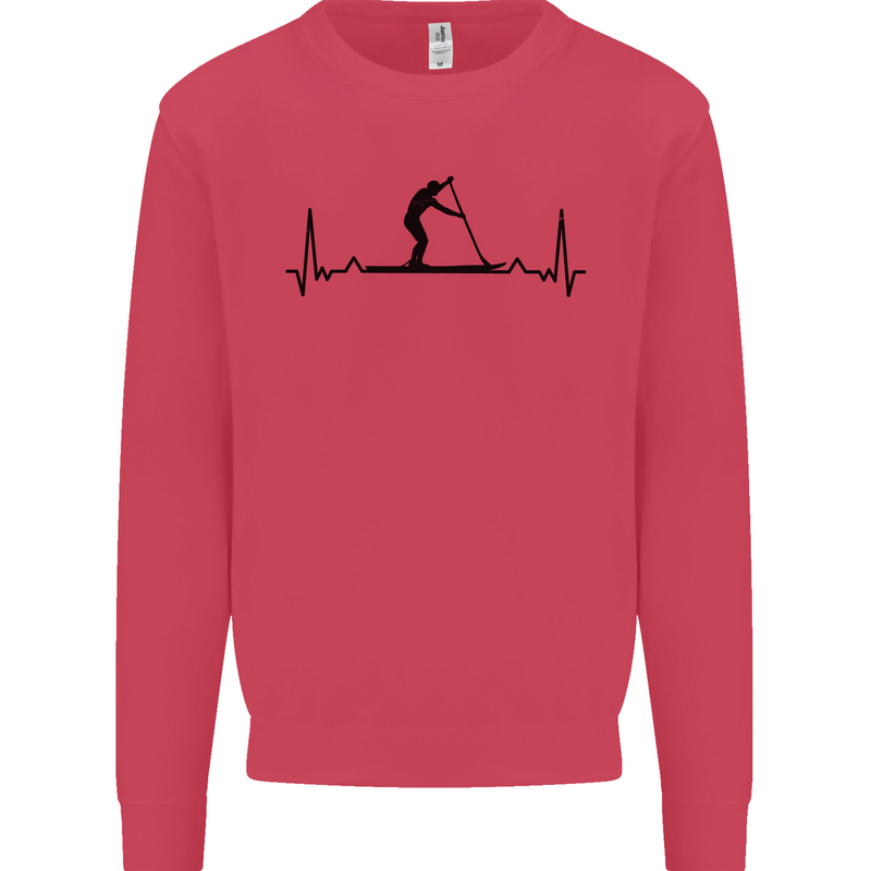 Paddleboarding ECG Paddleboard Pulse Kids Sweatshirt Jumper Heliconia