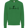 Paddleboarding ECG Paddleboard Pulse Kids Sweatshirt Jumper Irish Green