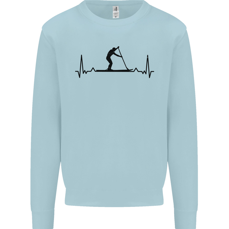 Paddleboarding ECG Paddleboard Pulse Kids Sweatshirt Jumper Light Blue