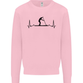 Paddleboarding ECG Paddleboard Pulse Kids Sweatshirt Jumper Light Pink