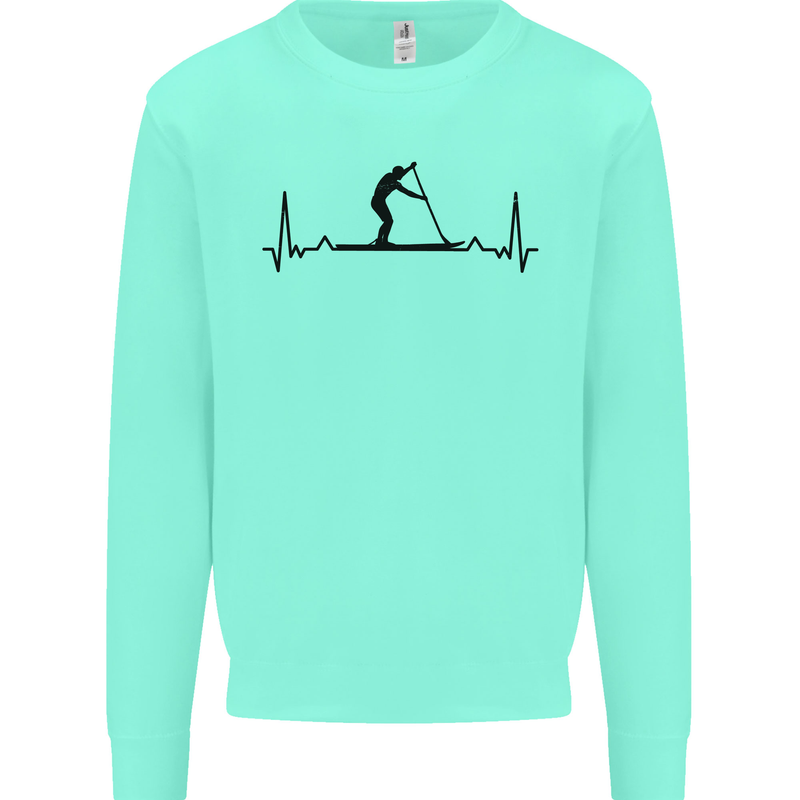 Paddleboarding ECG Paddleboard Pulse Kids Sweatshirt Jumper Peppermint