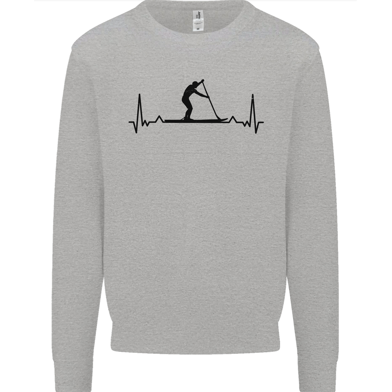 Paddleboarding ECG Paddleboard Pulse Kids Sweatshirt Jumper Sports Grey
