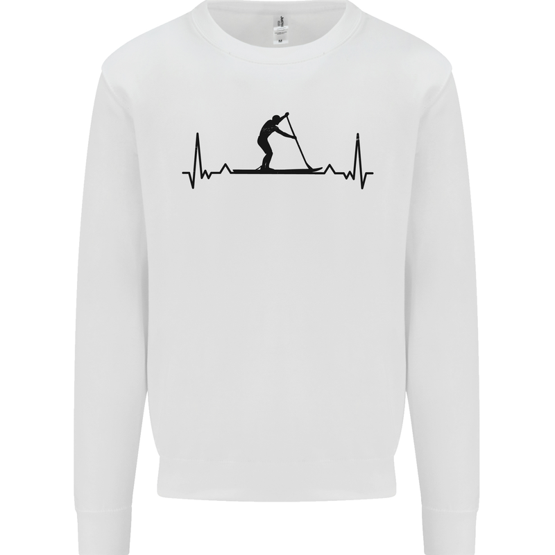 Paddleboarding ECG Paddleboard Pulse Kids Sweatshirt Jumper White