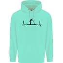Paddleboarding ECG Paddleboard Pulse Mens 80% Cotton Hoodie Peppermint