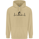 Paddleboarding ECG Paddleboard Pulse Mens 80% Cotton Hoodie Sand