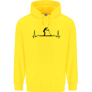 Paddleboarding ECG Paddleboard Pulse Mens 80% Cotton Hoodie Yellow