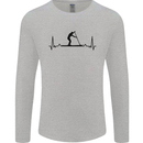 Paddleboarding ECG Paddleboard Pulse Mens Long Sleeve T-Shirt Sports Grey