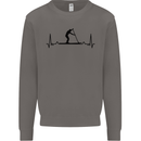 Paddleboarding ECG Paddleboard Pulse Mens Sweatshirt Jumper Charcoal