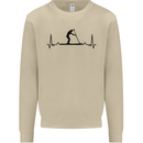 Paddleboarding ECG Paddleboard Pulse Mens Sweatshirt Jumper Sand