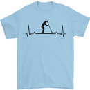 Paddleboarding ECG Paddleboard Pulse Mens T-Shirt 100% Cotton Light Blue
