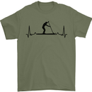 Paddleboarding ECG Paddleboard Pulse Mens T-Shirt 100% Cotton Military Green