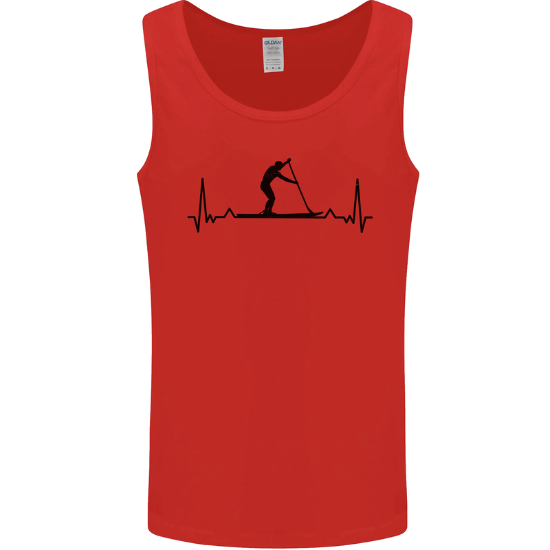 Paddleboarding ECG Paddleboard Pulse Mens Vest Tank Top Red