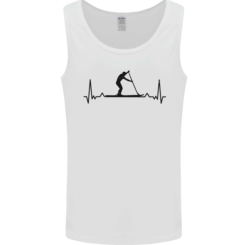 Paddleboarding ECG Paddleboard Pulse Mens Vest Tank Top White