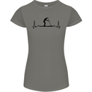 Paddleboarding ECG Paddleboard Pulse Womens Petite Cut T-Shirt Charcoal