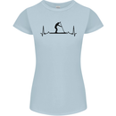 Paddleboarding ECG Paddleboard Pulse Womens Petite Cut T-Shirt Light Blue