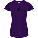 Paddleboarding ECG Paddleboard Pulse Womens Petite Cut T-Shirt Purple