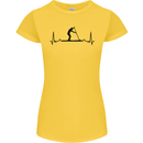 Paddleboarding ECG Paddleboard Pulse Womens Petite Cut T-Shirt Yellow