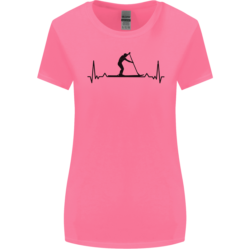 Paddleboarding ECG Paddleboard Pulse Womens Wider Cut T-Shirt Azalea