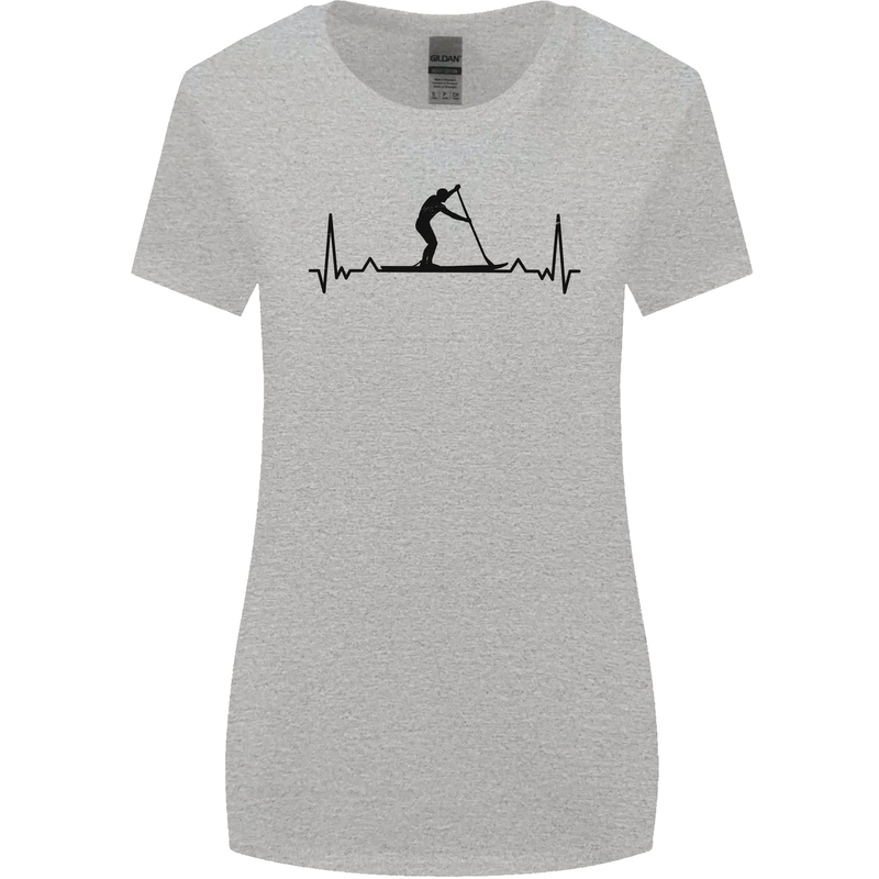 Paddleboarding ECG Paddleboard Pulse Womens Wider Cut T-Shirt Sports Grey