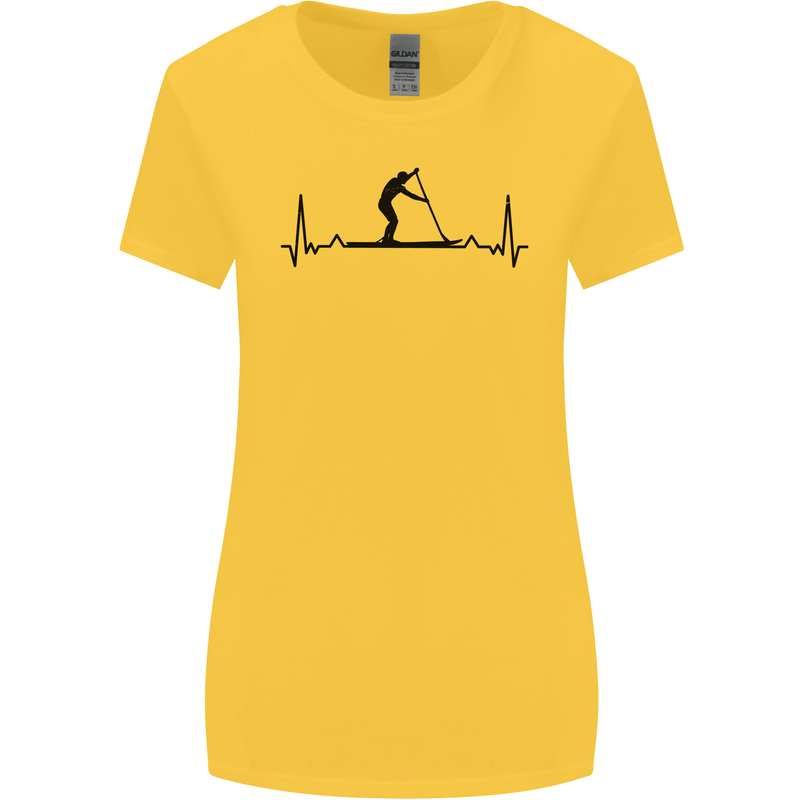 Paddleboarding ECG Paddleboard Pulse Womens Wider Cut T-Shirt Yellow
