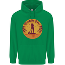 Paddleboarding Girl Childrens Kids Hoodie Irish Green