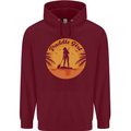 Paddleboarding Girl Childrens Kids Hoodie Maroon