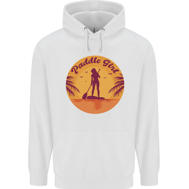 Paddleboarding Girl Childrens Kids Hoodie White