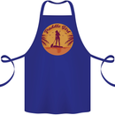 Paddleboarding Girl Cotton Apron 100% Organic Royal Blue