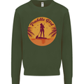 Paddleboarding Girl Kids Sweatshirt Jumper Forest Green