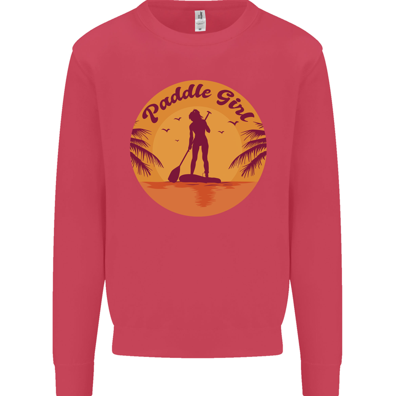 Paddleboarding Girl Kids Sweatshirt Jumper Heliconia