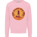 Paddleboarding Girl Kids Sweatshirt Jumper Light Pink