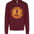 Paddleboarding Girl Kids Sweatshirt Jumper Maroon