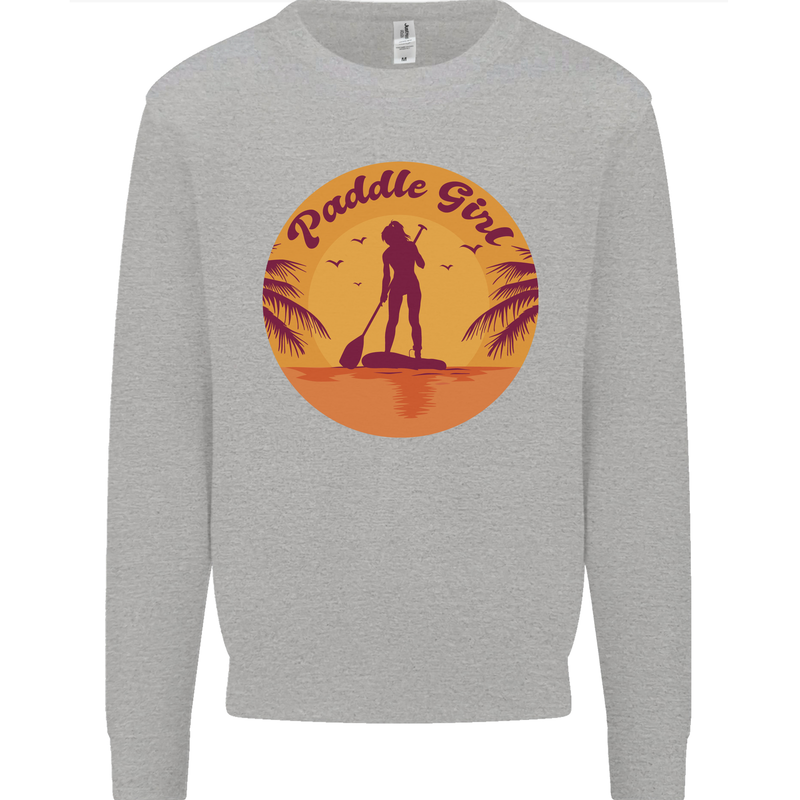 Paddleboarding Girl Kids Sweatshirt Jumper Sports Grey