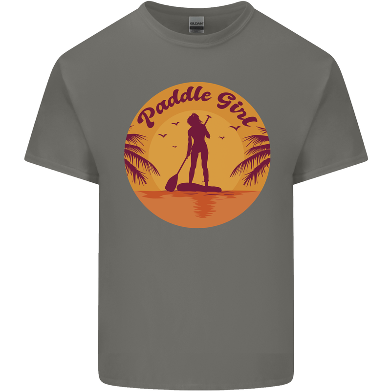 Paddleboarding Girl Kids T-Shirt Childrens Charcoal