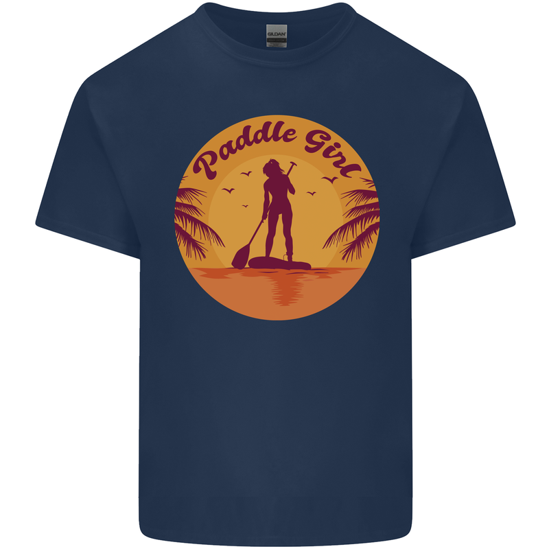 Paddleboarding Girl Kids T-Shirt Childrens Navy Blue