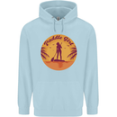 Paddleboarding Girl Mens 80% Cotton Hoodie Light Blue