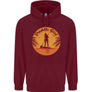 Paddleboarding Girl Mens 80% Cotton Hoodie Maroon