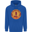 Paddleboarding Girl Mens 80% Cotton Hoodie Royal Blue